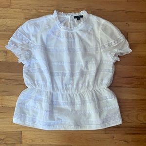 Jcrew White Peplum Top